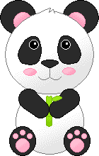 a cute panda bear with bamboo