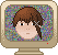 Lain from Serial Experiments Lain; her face is peering out of static on a tv screen