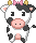 a dairy cow with a pink bow