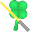 a shamrock overlaid with a lightsaber