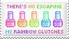 There's no escaping my rainbow clutches
