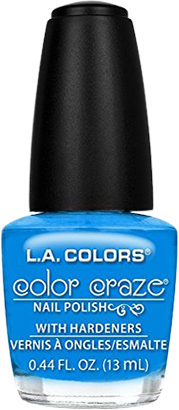 a bottle of blue nail polish