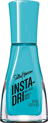 a bottle of bright blue nail polish