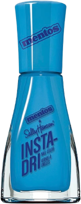 a bottle of bright blue nail polish