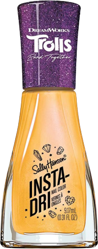 a bottle of bright yellow, iridescent nail polish