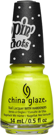 a bottle of neon yellow nail polish