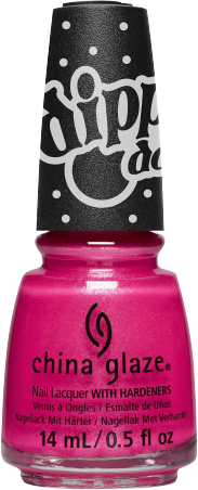 a bottle of neon pink nail polish