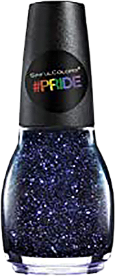 a bottle of bluish purple glitter nail polish