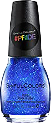a bottle of brilliant blue glitter nail polish
