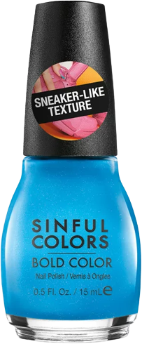 a bottle of bright blue nail polish