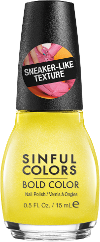 a bottle of bright yellow nail polish