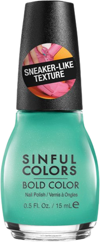 a bottle of bright teal nail polish