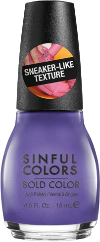 a bottle of bright purple nail polish