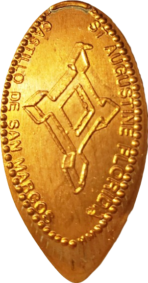 a smashed penny from St. Augustine, Florida, featuring the Castillo de San Marcos