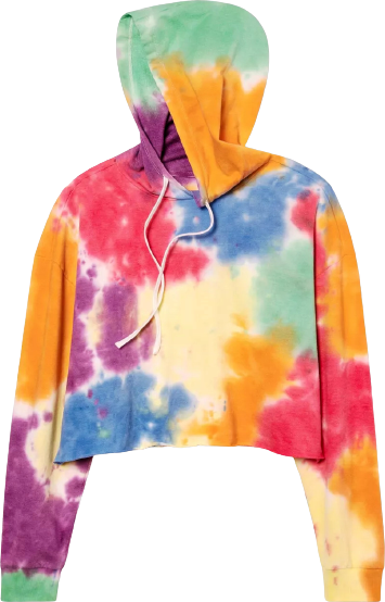 a rainbow tiedye cropped hoodie
