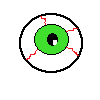 an illustration of a green eyeball gummy candy