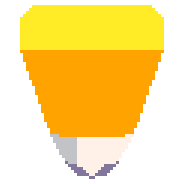 a spinning polygonal candy corn