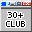 a square made to resemble a Windows operating system window with the words '30+ club' in pixel font