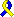 a folded-over ribbon in half yellow, half blue