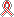 a folded-over ribbon in white with a single red vertical stripe down the middle