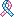 a folded-over ribbon in half pink and white, half light blue and white