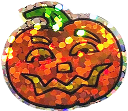 sparkly jack-o-lantern sticker