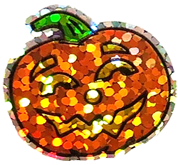 sparkly jack-o-lantern sticker