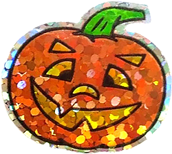 sparkly jack-o-lantern sticker