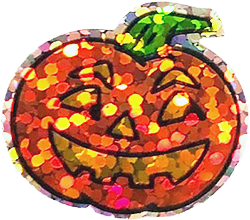 sparkly jack-o-lantern sticker