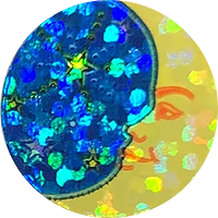 sparkly stylized moon