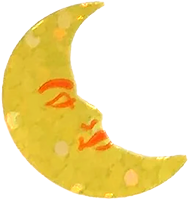 sparkly stylized moon