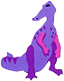 purple duck-billed dinosaur sticker