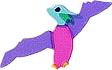 multicolored pteradon sticker