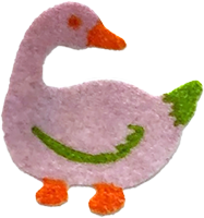 flocked pink goose sticker
