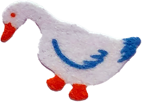 flocked white goose sticker