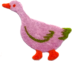 flocked white goose sticker