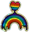 holographic rainbow heart & rainbow sticker