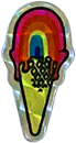 holographic rainbow ice cream sticker