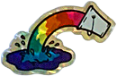 holographic rainbow spilling bucket sticker