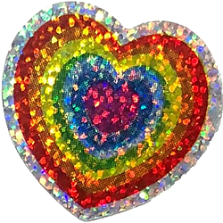 sparkly heart in rainbow colors
