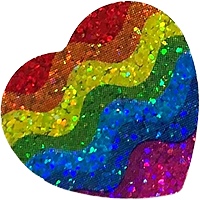sparkly heart in rainbow colors