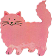 shiny fluffy pink cat sticker