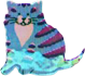shiny blue tabby cat sticker