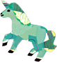 holographic green unicorn sticker