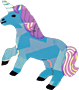 holographic blue unicorn sticker