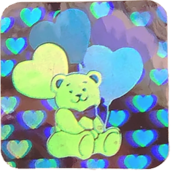 a holographic teddy bear