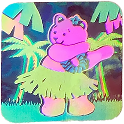 a holographic teddy bear