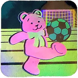 a holographic teddy bear