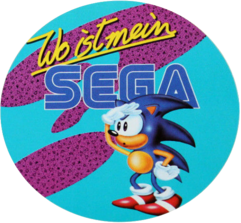 Sonic the Hedgehog sticker that asks 'Wo ist mein SEGA?'
