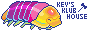 link button for Key's Klubhouse featuring a brightly colored isopod